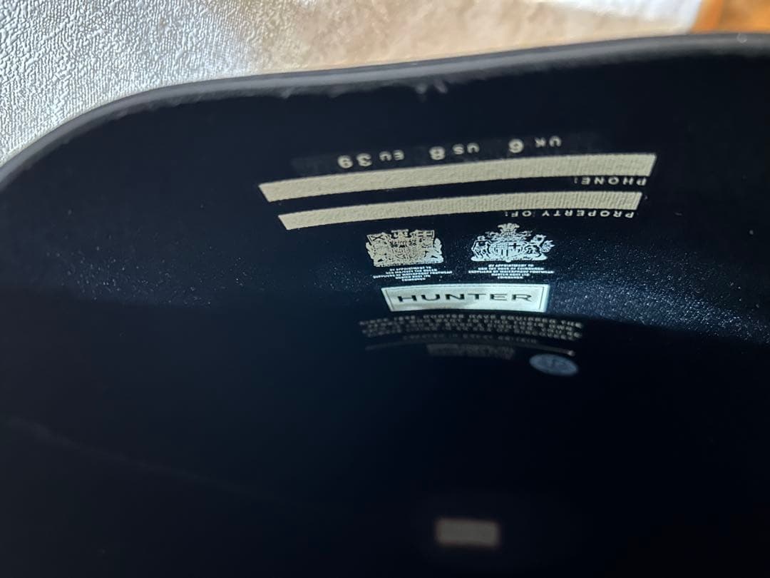 HUNTER ハンター ロングレインブーツ 黒 25センチ