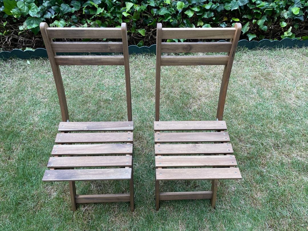 ASKHOLMEN アスクホルメン折りたたみ テーブル & チェア 2脚屋外用