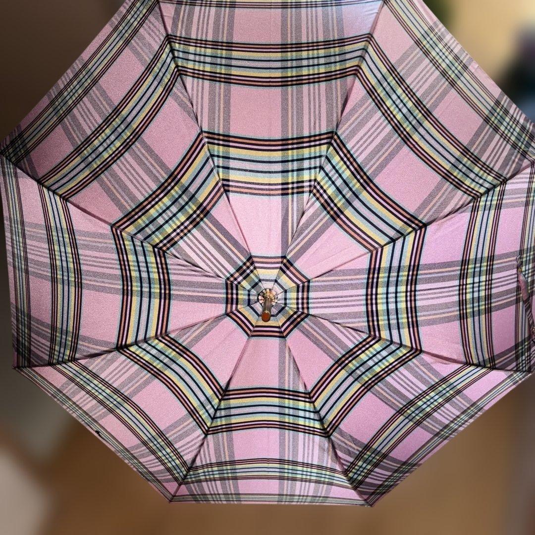 Ralph Lauren ピンク チェック柄 雨傘　60cm