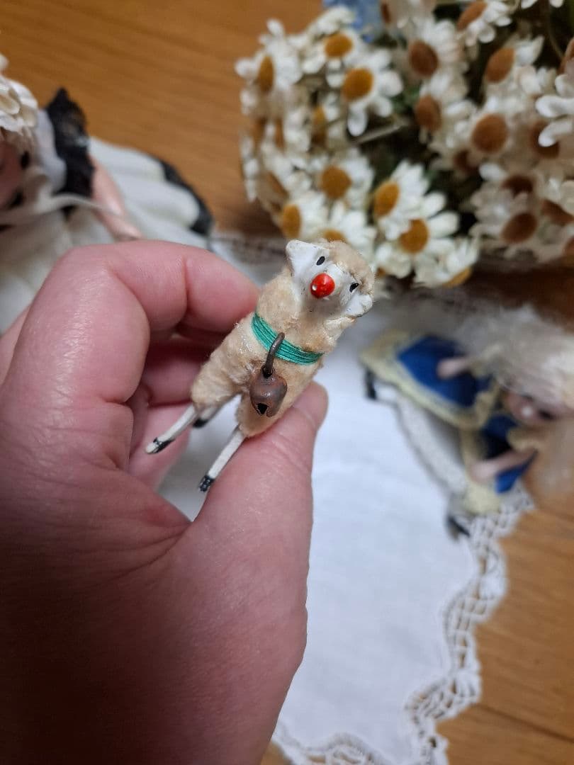 アンティーク★ミニョネット★チャイナヘッドドール★ペグドール★羊ヒツジ★ジュモー