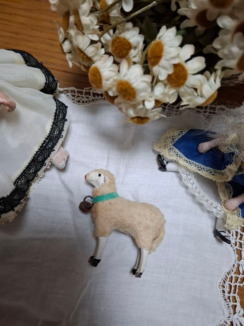 アンティーク★ミニョネット★チャイナヘッドドール★ペグドール★羊ヒツジ★ジュモー