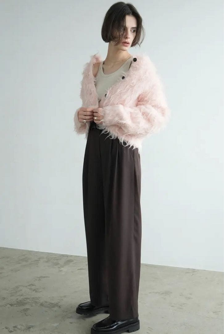 【Hn】CLANE SHAGGY SHORT KNIT CARDIGAN