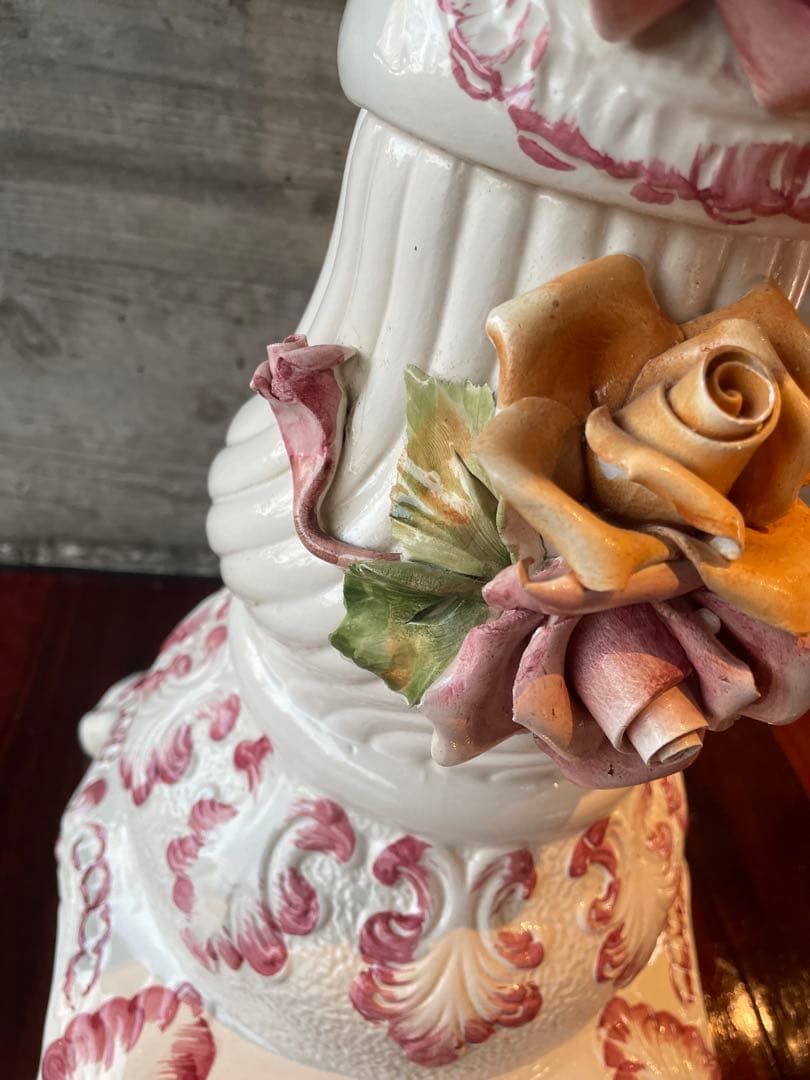 大人気　CAPODIMONTE イタリア製 陶器 花瓶➕フラワースタンド