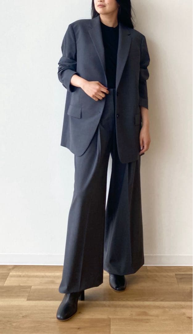 森星さん着用 Theory グレー オーバーサイズ テーラードジャケット P/S