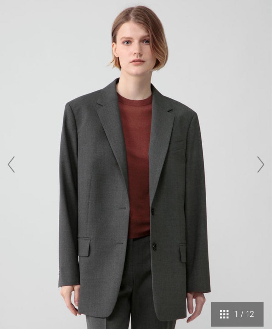 森星さん着用 Theory グレー オーバーサイズ テーラードジャケット P/S