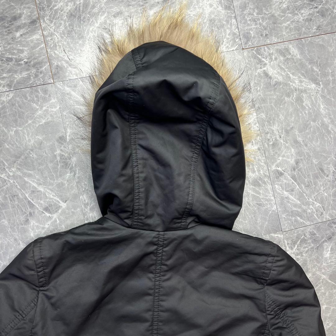 バーバリー♡モッズコート　ラクーンファー　ノバチェック 黒　36 S