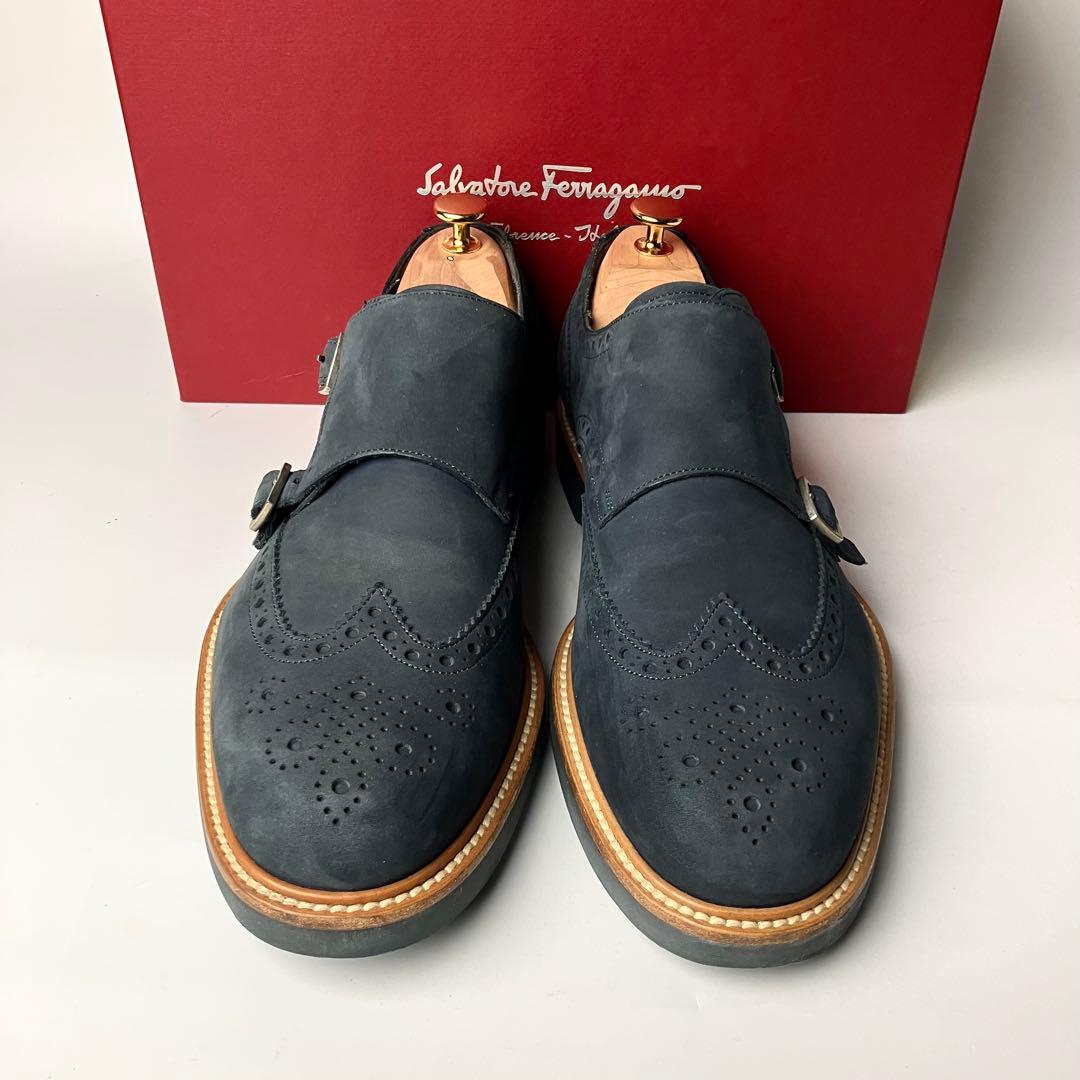 【良品】Salvatore Ferragamo ダブルモンク　ドレスシューズ 9