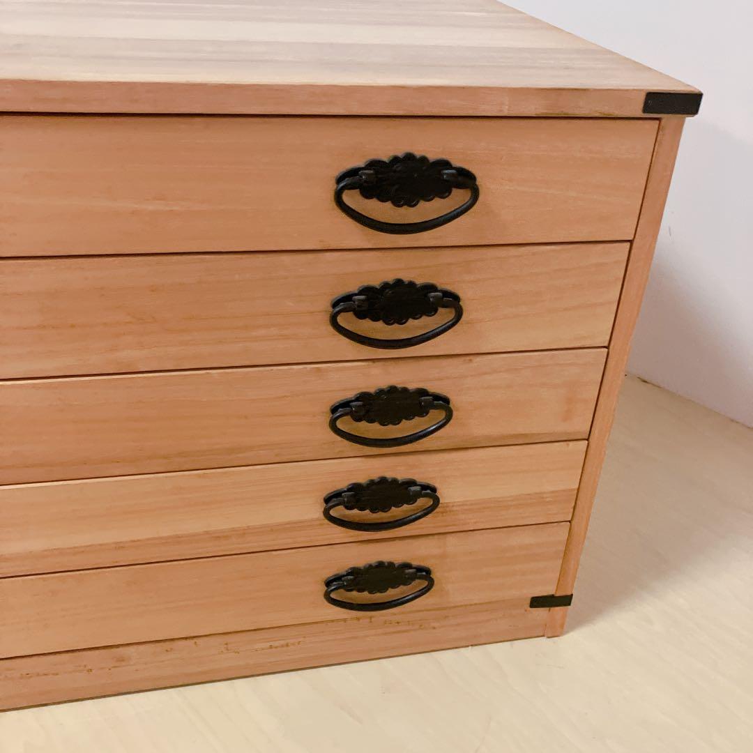 桐箪笥　桐タンス 5段　着物たんす　和装　収納　幅100×高さ43×奥行き44