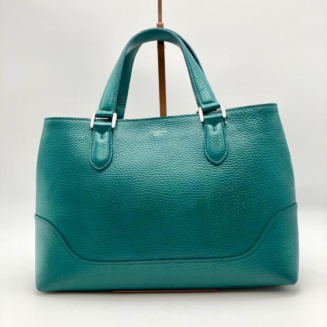 masa✨ペッレモルビダ テーラマリーナ ミニトートバッグ 緑系 レザー