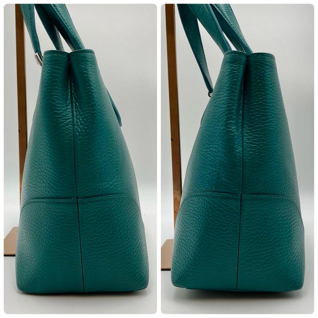 masa✨ペッレモルビダ テーラマリーナ ミニトートバッグ 緑系 レザー