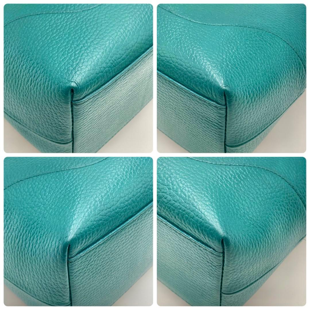 masa✨ペッレモルビダ テーラマリーナ ミニトートバッグ 緑系 レザー