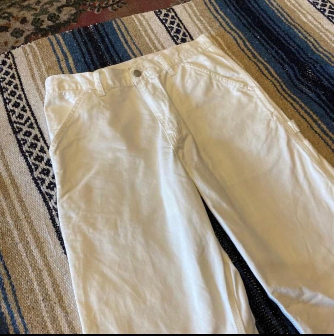 Carhartt ホワイト ペインターワークパンツ シングルニー