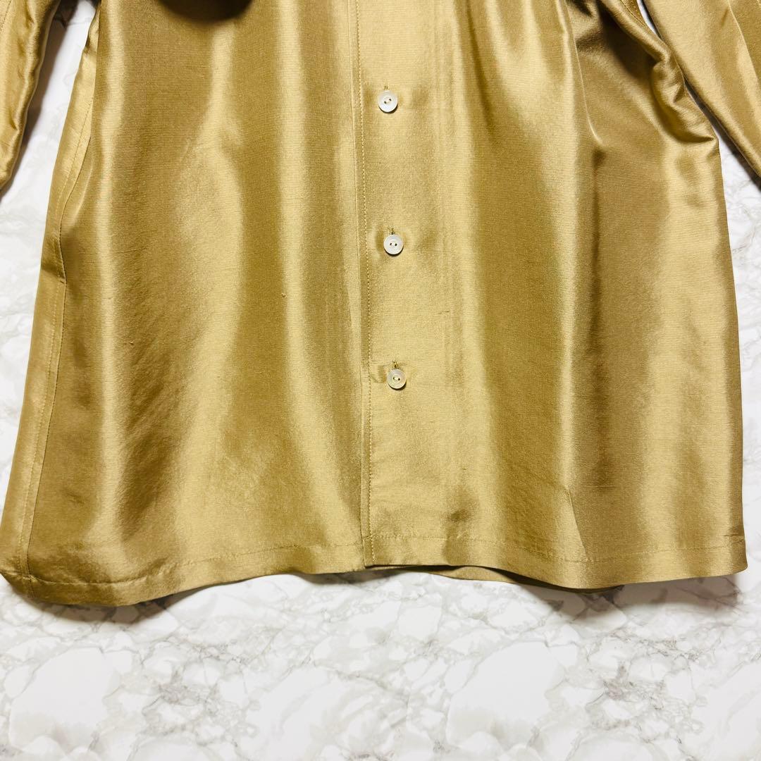 Ralph Laurenシャツワンピース シルク100% シャンパンゴールドM