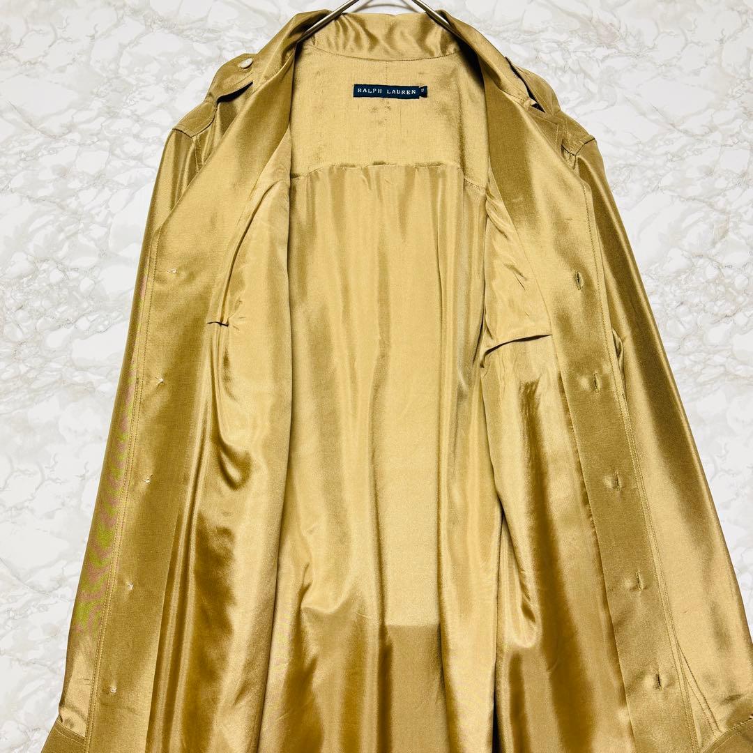 Ralph Laurenシャツワンピース シルク100% シャンパンゴールドM