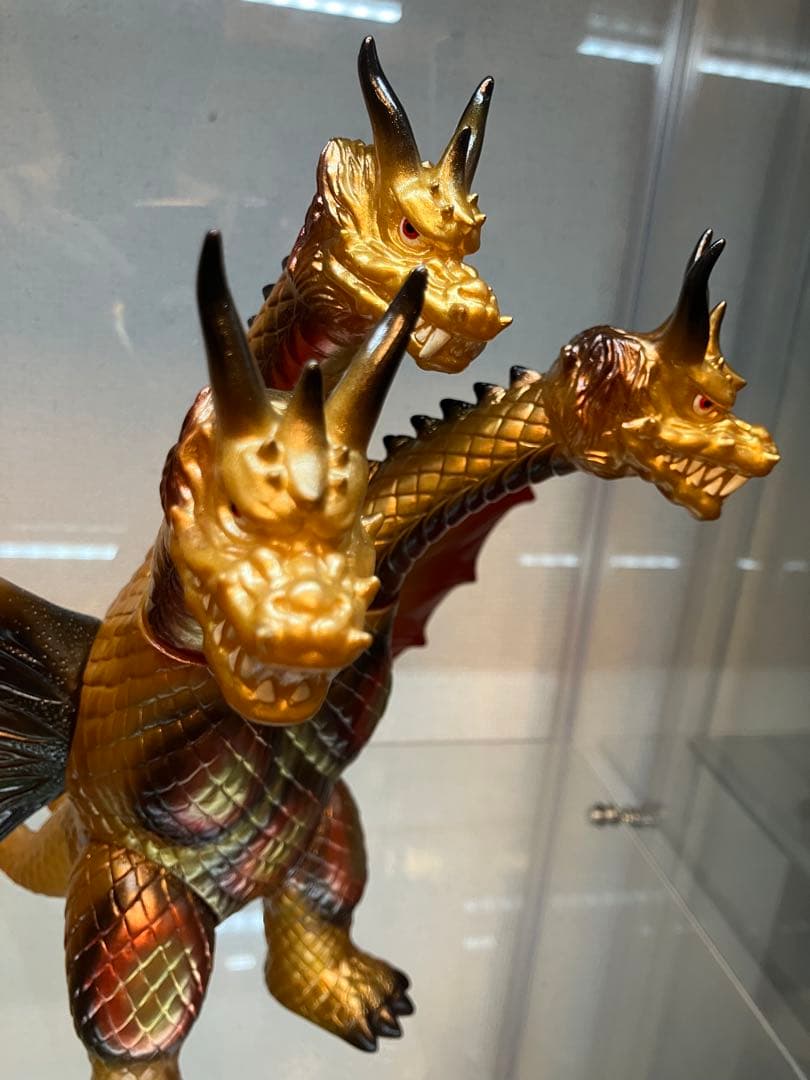 カスタムペイント　キングギドラ ソフビ　バーニングギドラ　ノーブランド　ゴールド