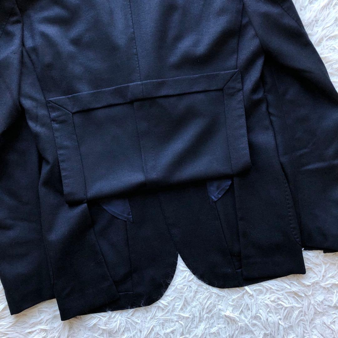 【現行 美品】ビームスエフ　紺ブレ　金ボタン　ウール100% 段返りボタン