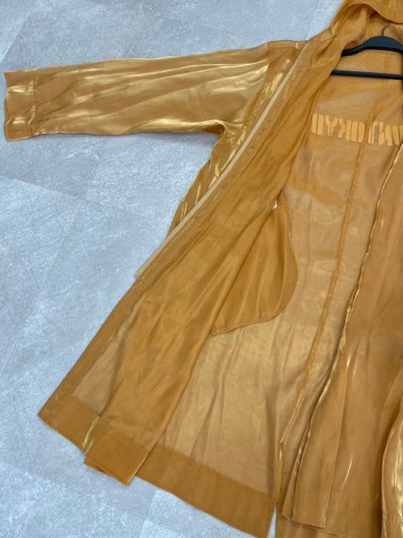 NONTOKYOオレンジ フード付きオーガンジーコート