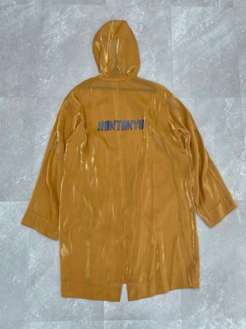 NONTOKYOオレンジ フード付きオーガンジーコート