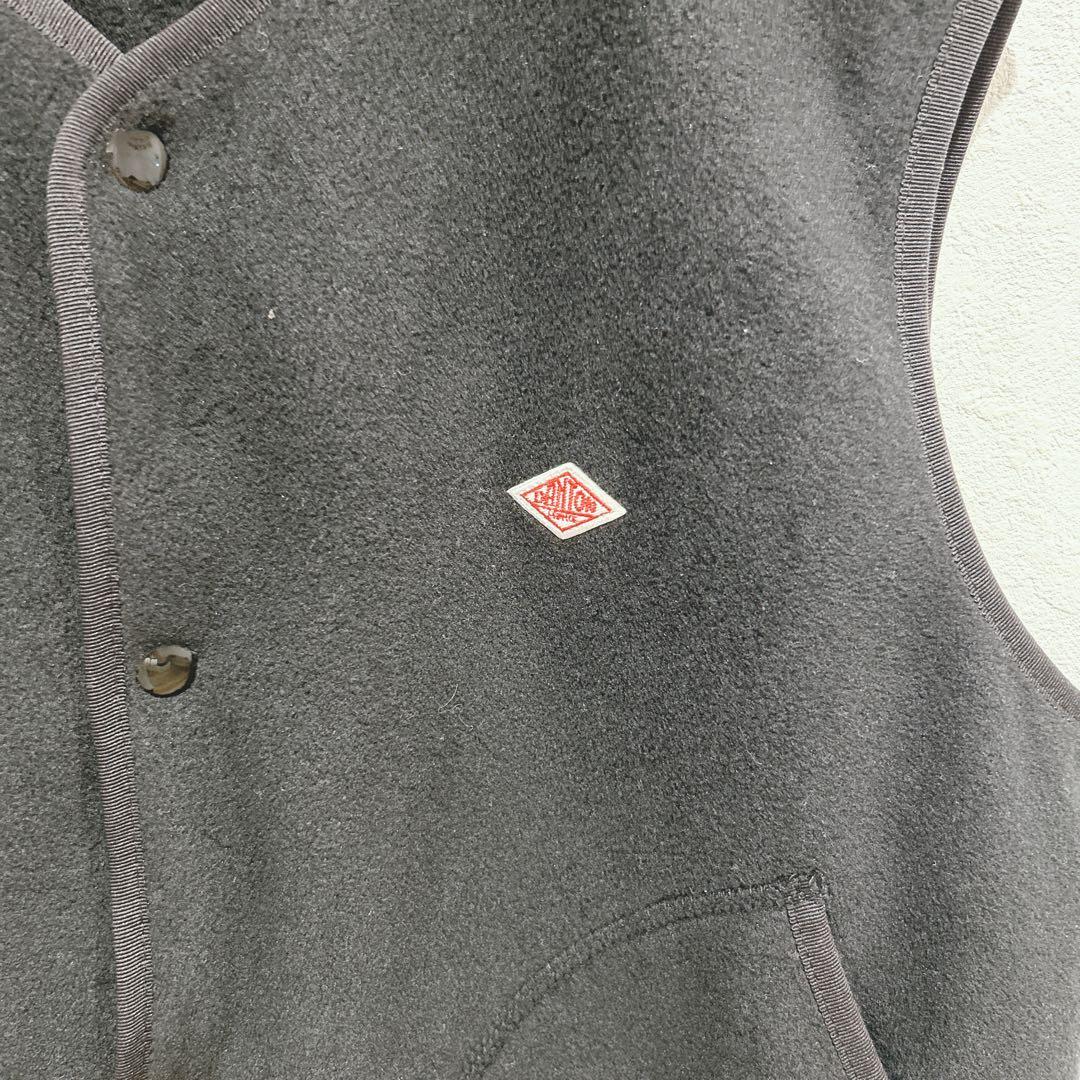 【未使用】ダントン DANTON フリースカラーレスベスト 38 黒 ブラック