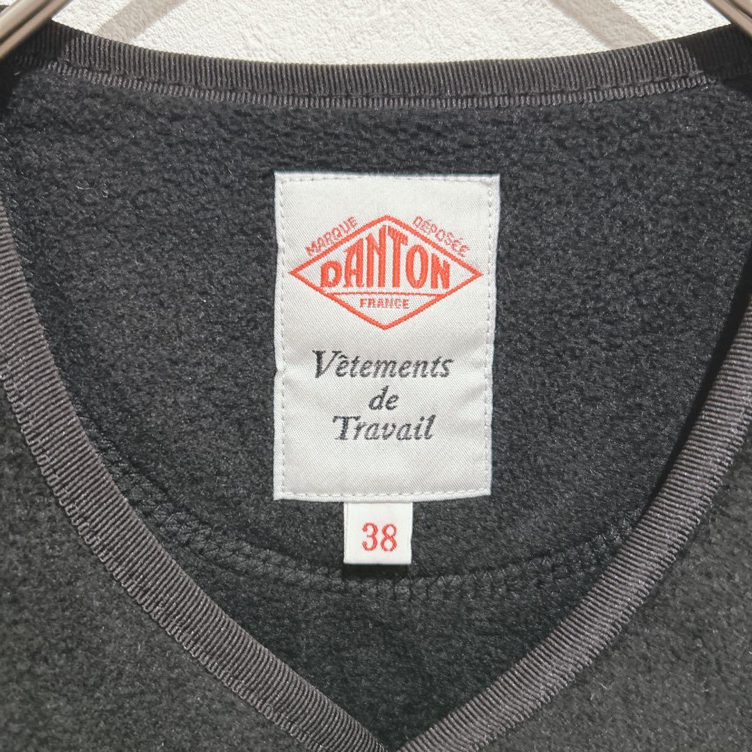 【未使用】ダントン DANTON フリースカラーレスベスト 38 黒 ブラック