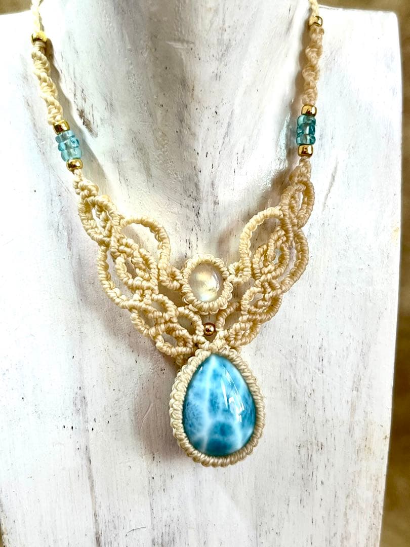 高品質ラリマー ネックレス