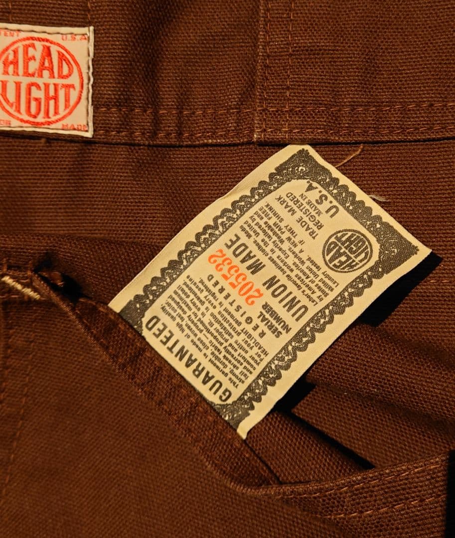 シュガーケーン　HEADLIGHT 　ヘッドライト　ブラウンダックカバーオール