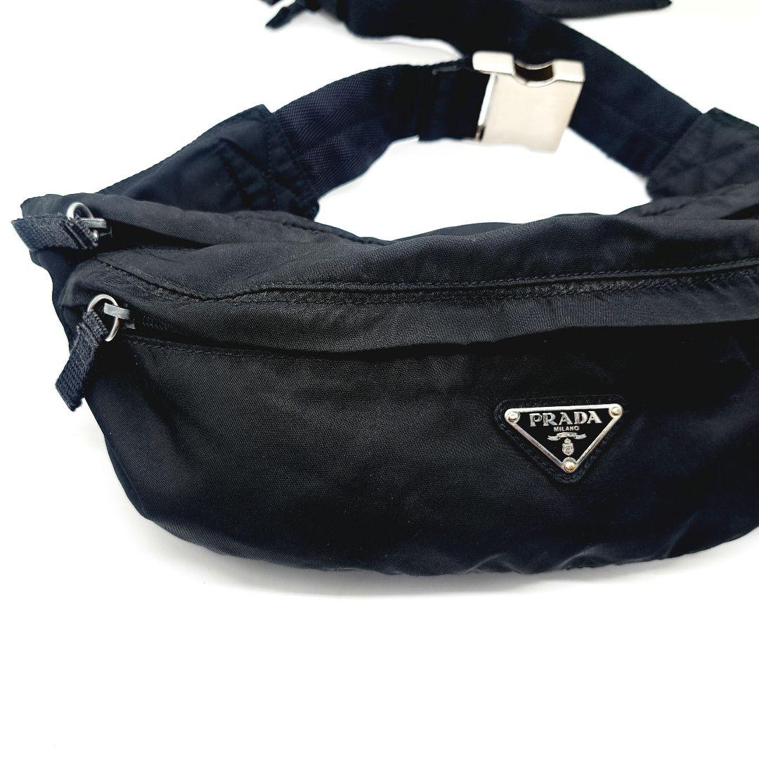PRADA ウエストポーチ　ボディバッグ 　三角ロゴプレート　ナイロン　ブラック