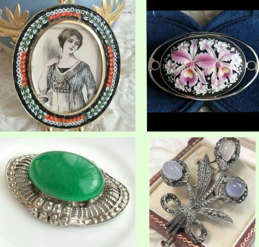 ITALY製 マイクロモザイク フォトフレーム 写真たて オーバルと他3点