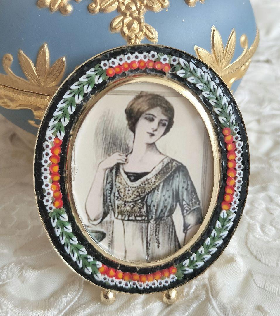 ITALY製 マイクロモザイク フォトフレーム 写真たて オーバルと他3点