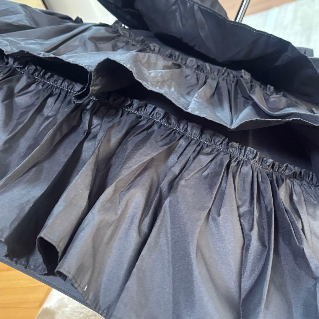 フランス製 マドレーヌヴィオネ　傘　フリル傘　ブラック　雨傘　長傘