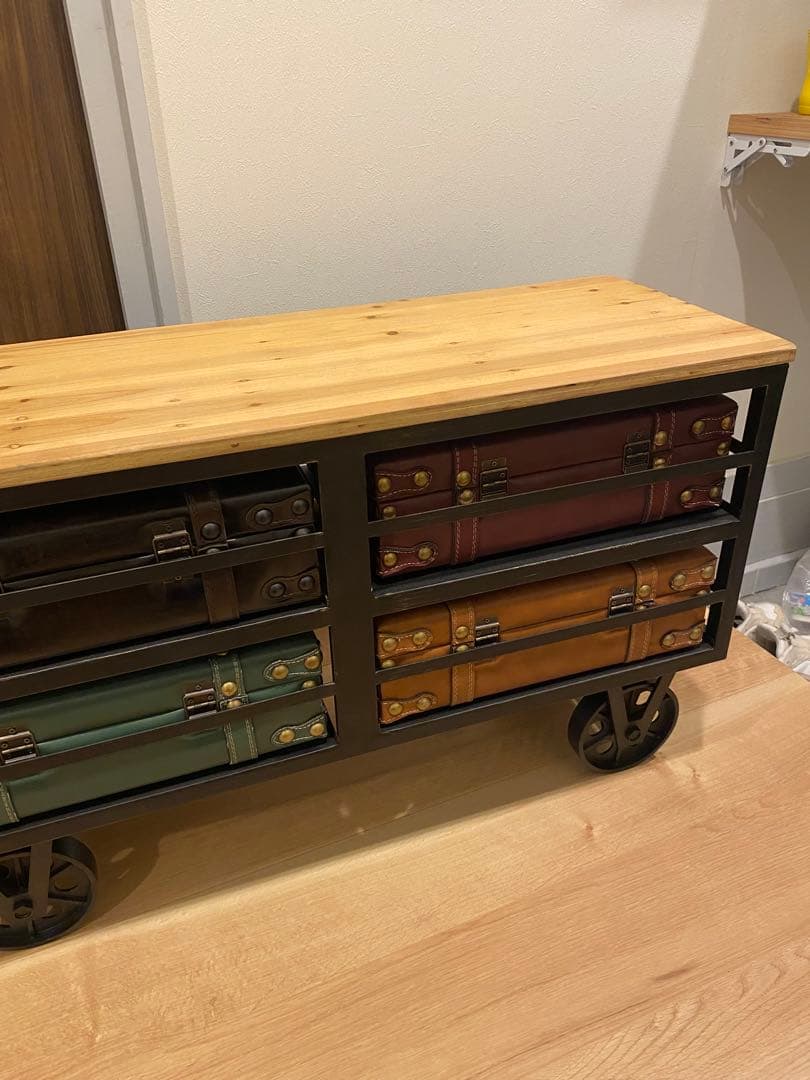 トランク風キャスター付きチェスト　幅87cm