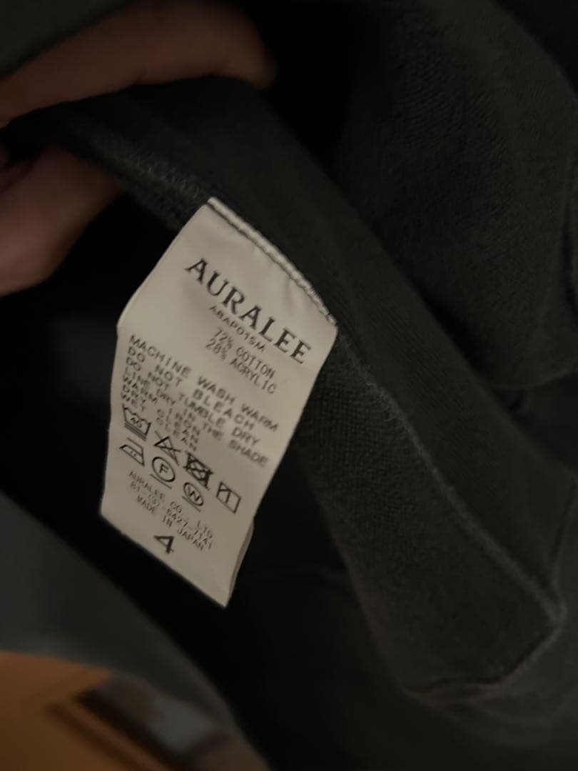 AURALEE SUPER MILLED SWEAT P/Oブラック size4