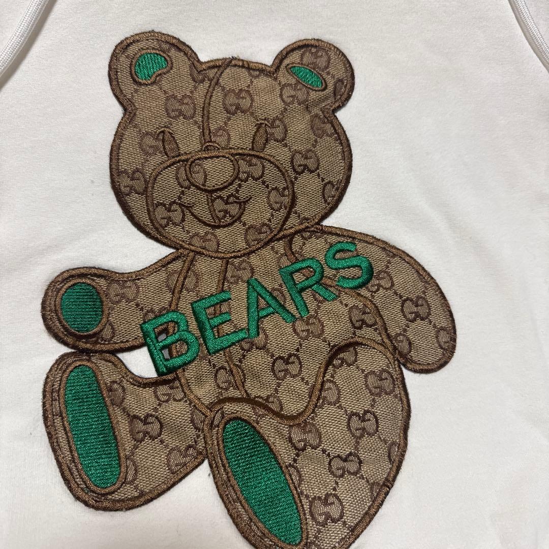 GUCCI ホワイト クマ刺繍 パーカー