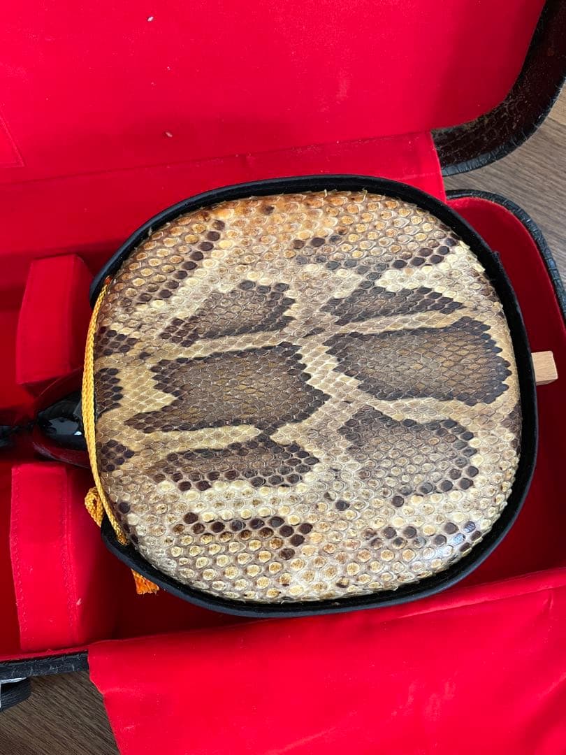 初心者用 三線 沖縄 本皮強化貼り 三味線 ケース、ツメ、取り替え弦つき