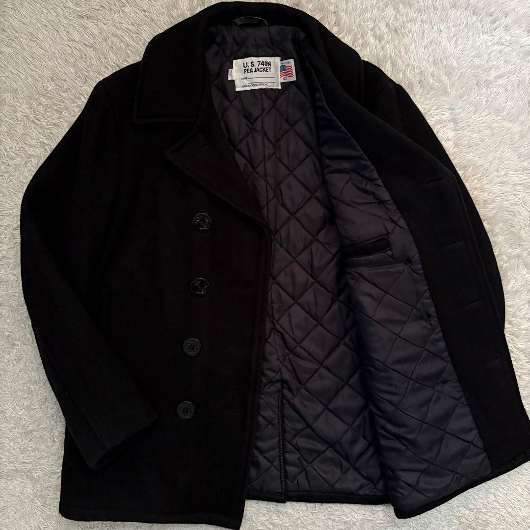★希少 XLサイズ★ SCHOTT ピーコート ジャケット USA製 42 黒