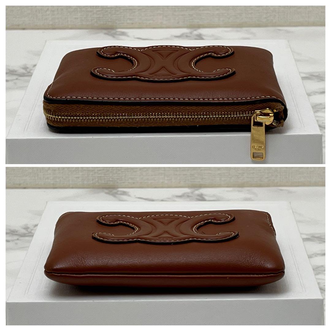 セリーヌ パース キュイル トリオンフ ケース 現行品 タン