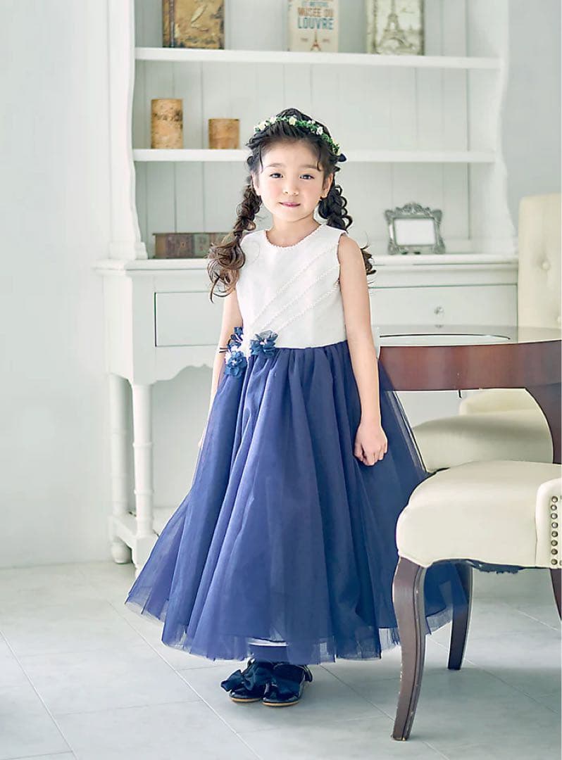 『限定セール中』ドレスコ ホワイトブルーパープルジュエリー　9号　発表会＆演奏会