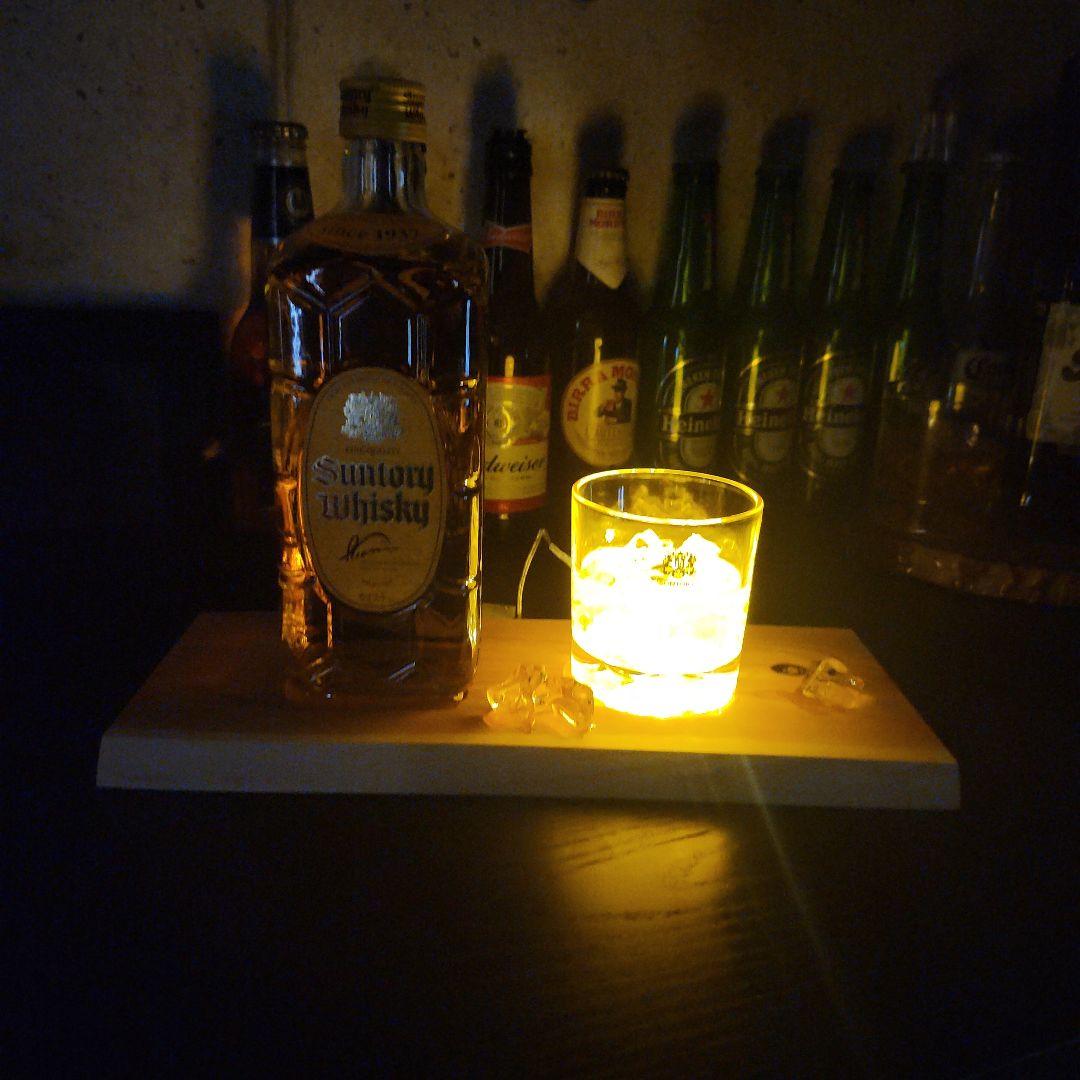 サントリーウイスキー 700ml　ヴィンテージグラス　レジンアート