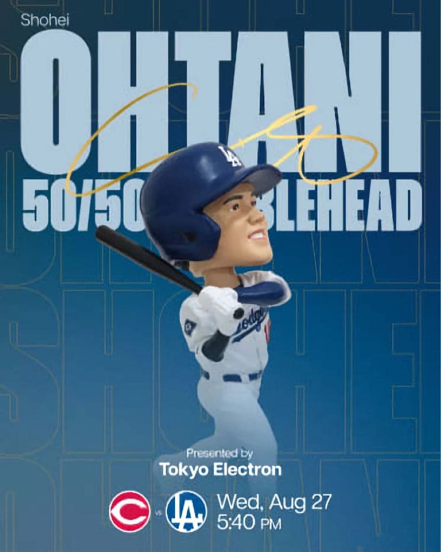 大谷翔平 ドジャース ボブルヘッド 8/27 球場配布　50/50