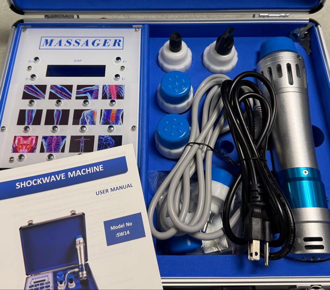 体外衝撃波　電気衝撃波マッサージ機 ポータブルケース付　肩コリ骨折緩和　ED対策