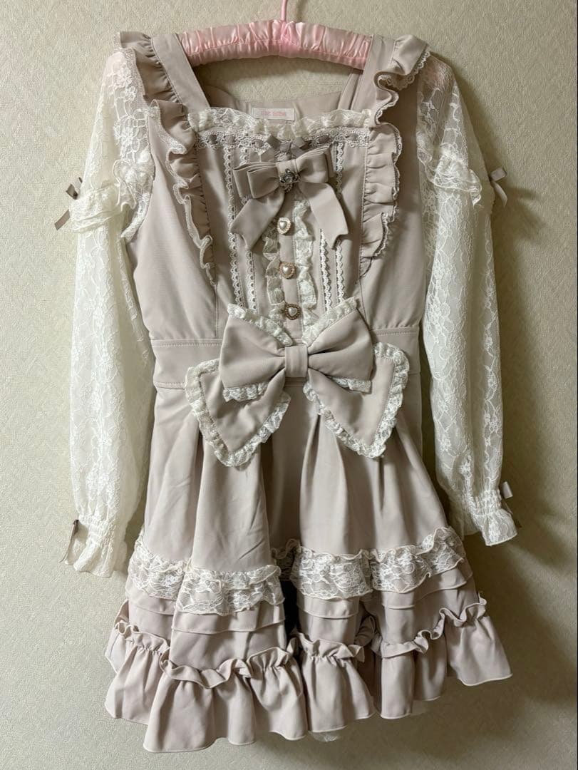 LIZLISA リズリサ ティアラリボンティアードワンピース ピンク