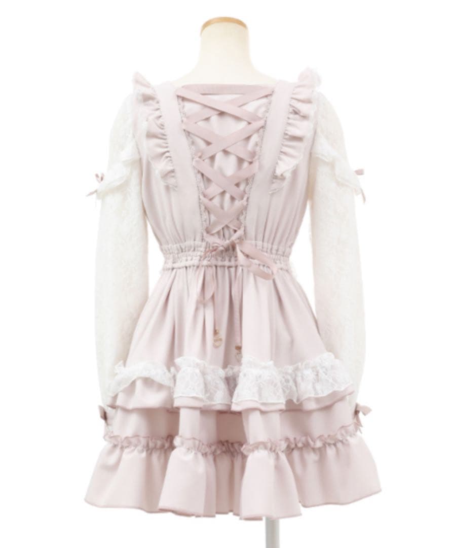 LIZLISA リズリサ ティアラリボンティアードワンピース ピンク