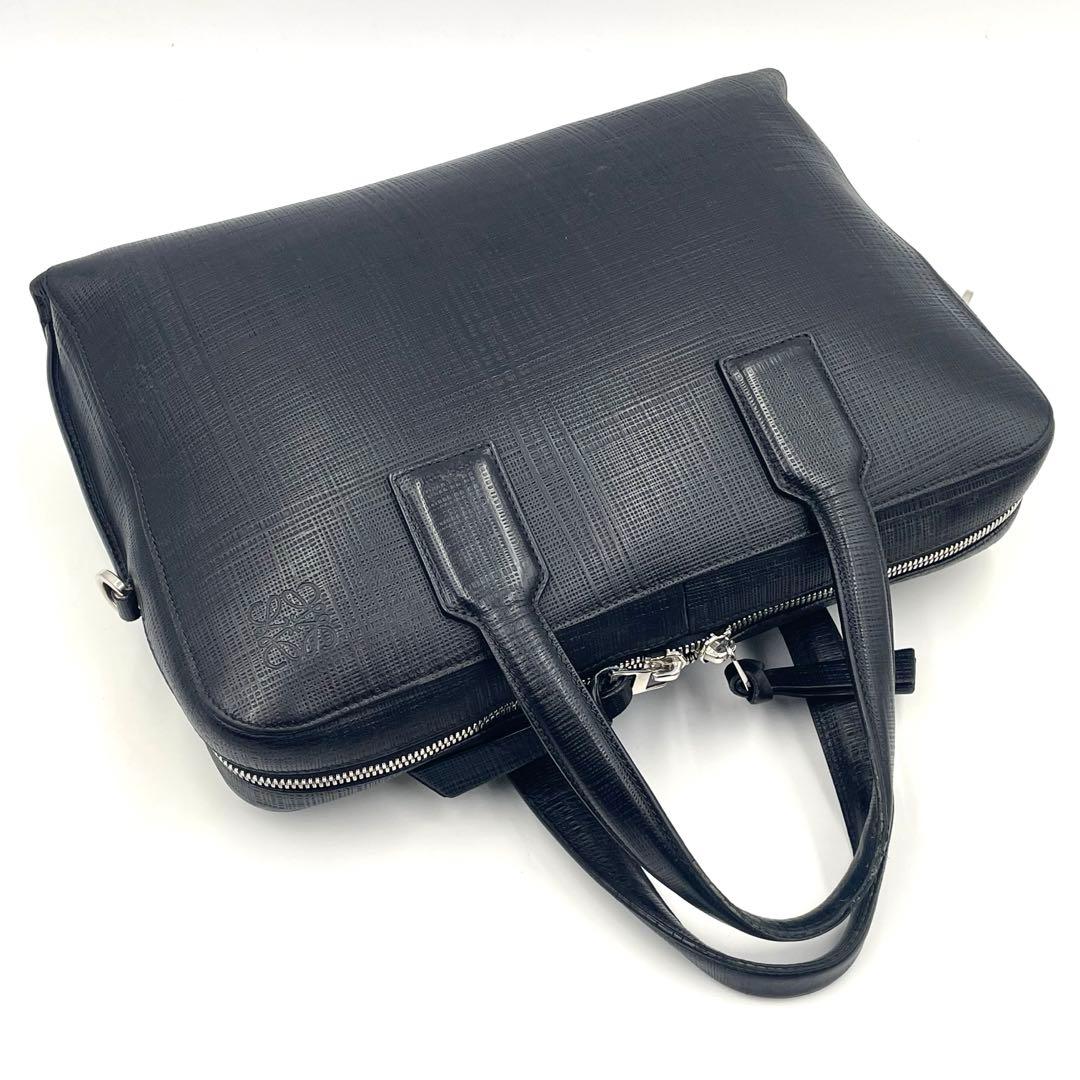 LOEWEロエベ ゴヤ 2way ビジネスバッグ レザー 斜め掛け ブラック