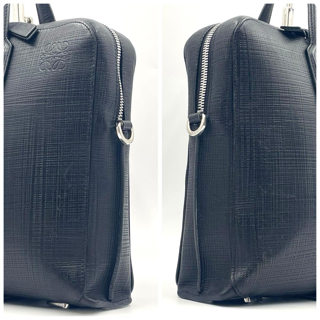 LOEWEロエベ ゴヤ 2way ビジネスバッグ レザー 斜め掛け ブラック