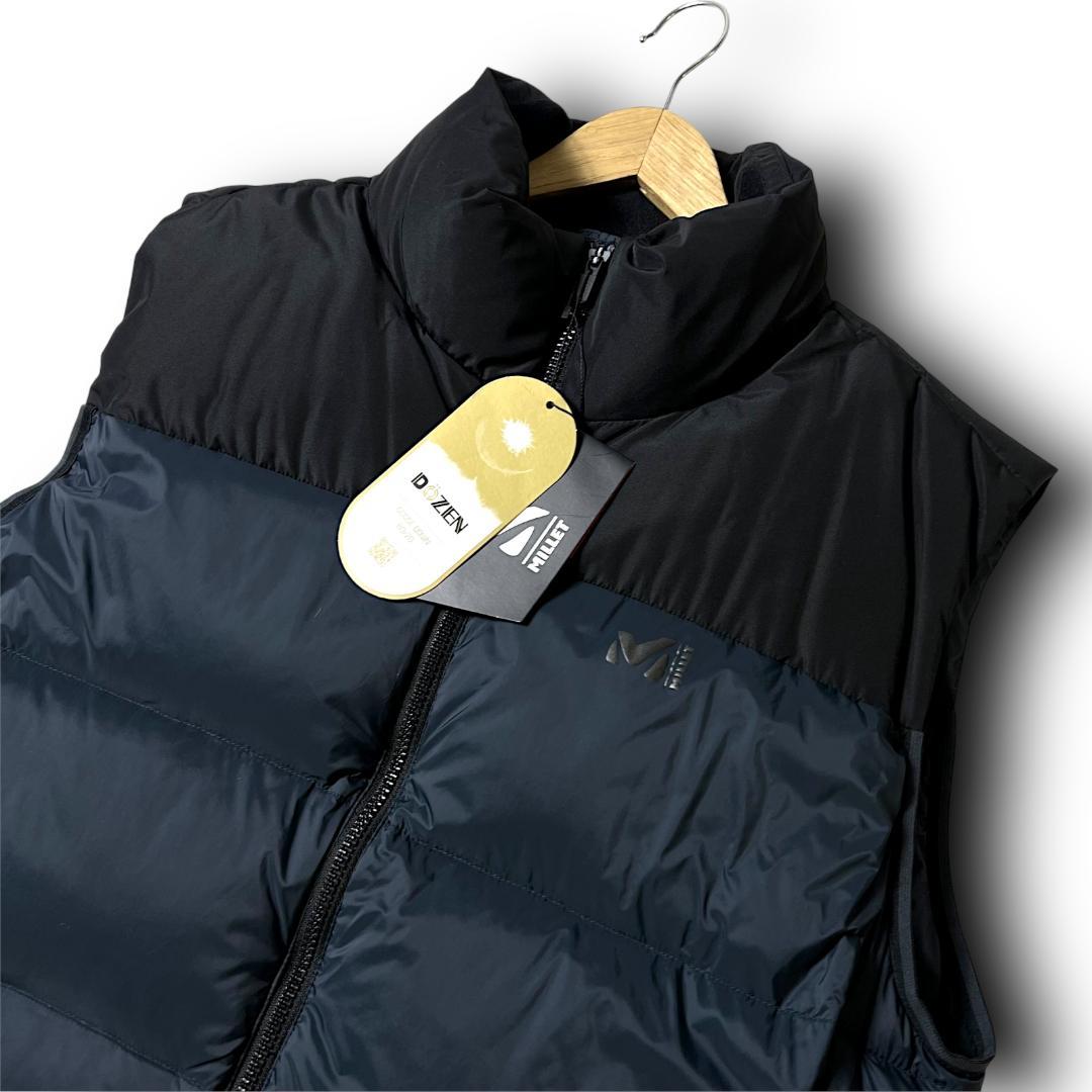 L ミレー RDSグースダウン ハイネック ダウンベスト ネイビー系