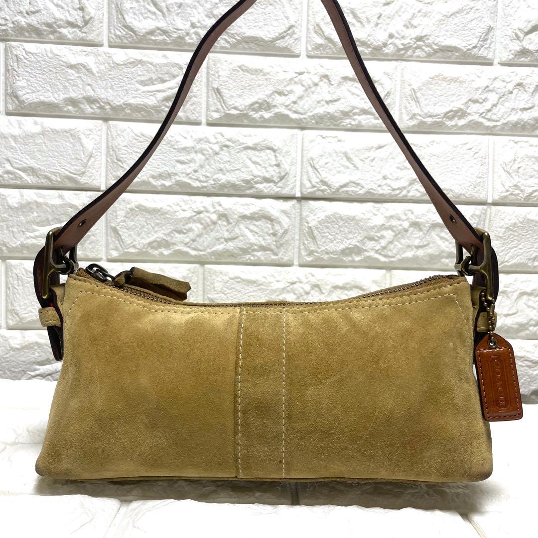 希少✨ オールドコーチ アクセサリーポーチ バッグ スエード ベージュ 入手困難