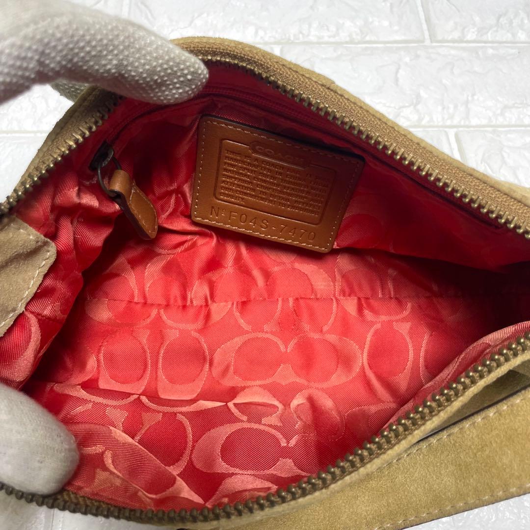 希少✨ オールドコーチ アクセサリーポーチ バッグ スエード ベージュ 入手困難