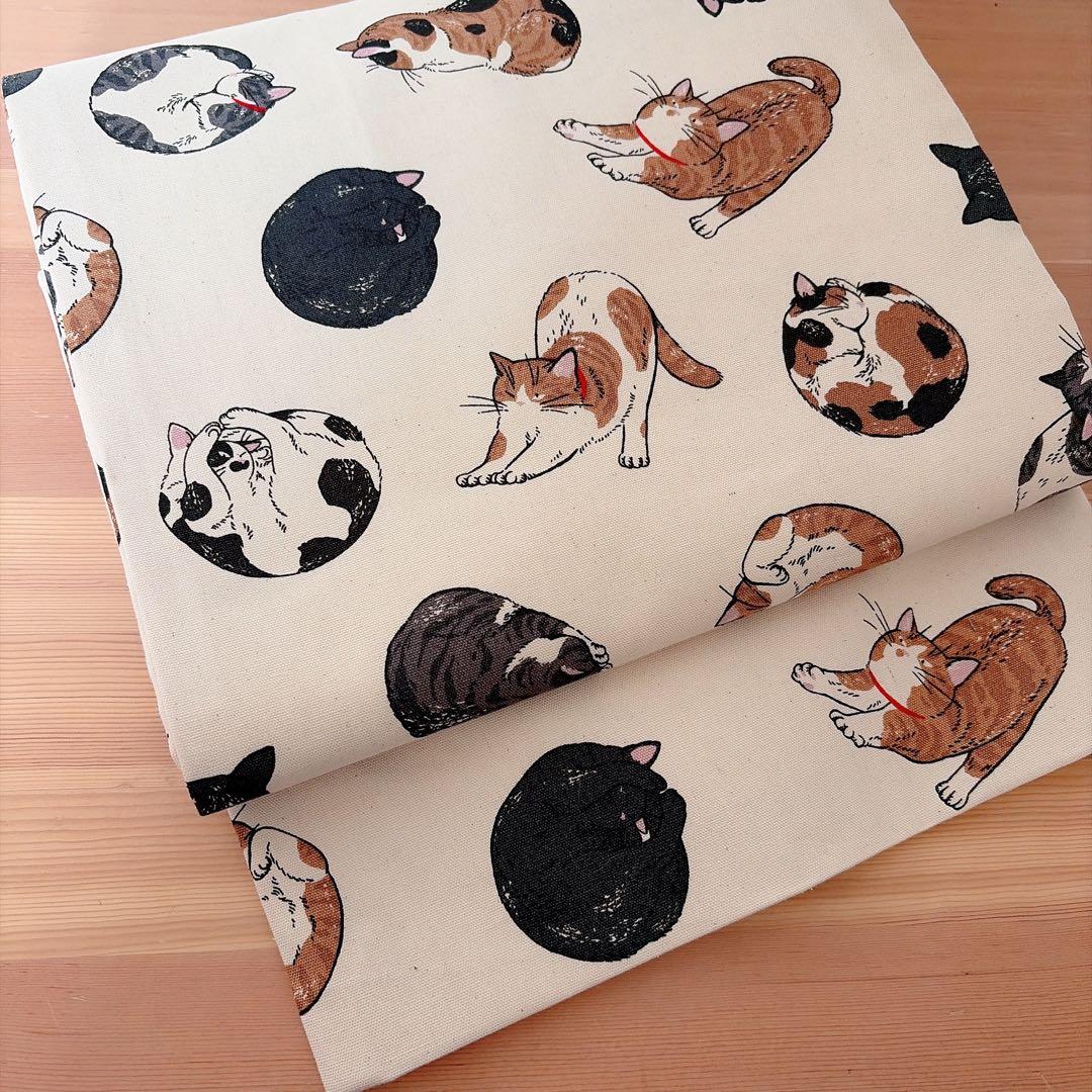 大人可愛い♪【猫柄】名古屋帯 ハンドメイド 31×375cm 猫好きの方に！