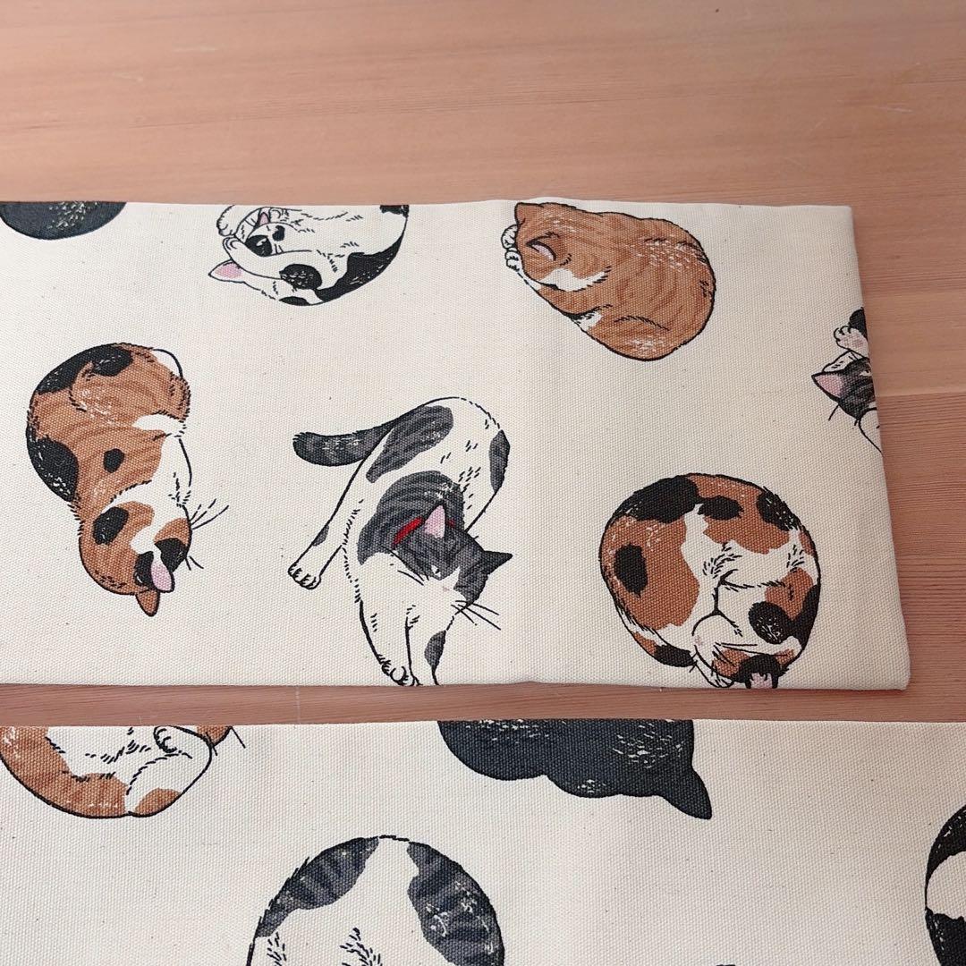 大人可愛い♪【猫柄】名古屋帯 ハンドメイド 31×375cm 猫好きの方に！
