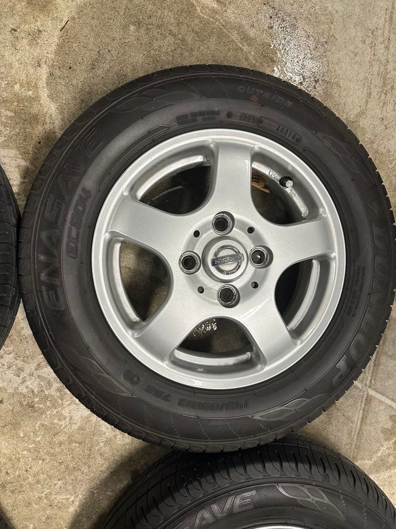 送料無料　145/80R13 日産モコから取外　純正アルミセット